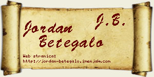 Jordan Betegalo vizit kartica